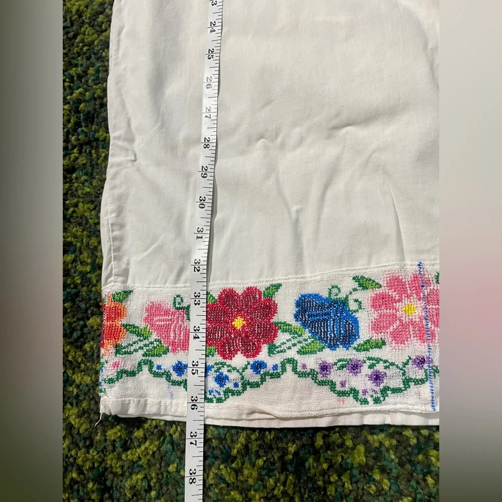Vintage Handmade Embroidered Sack Dress Floral - Women’s Size Medium - Picture 5 of 9